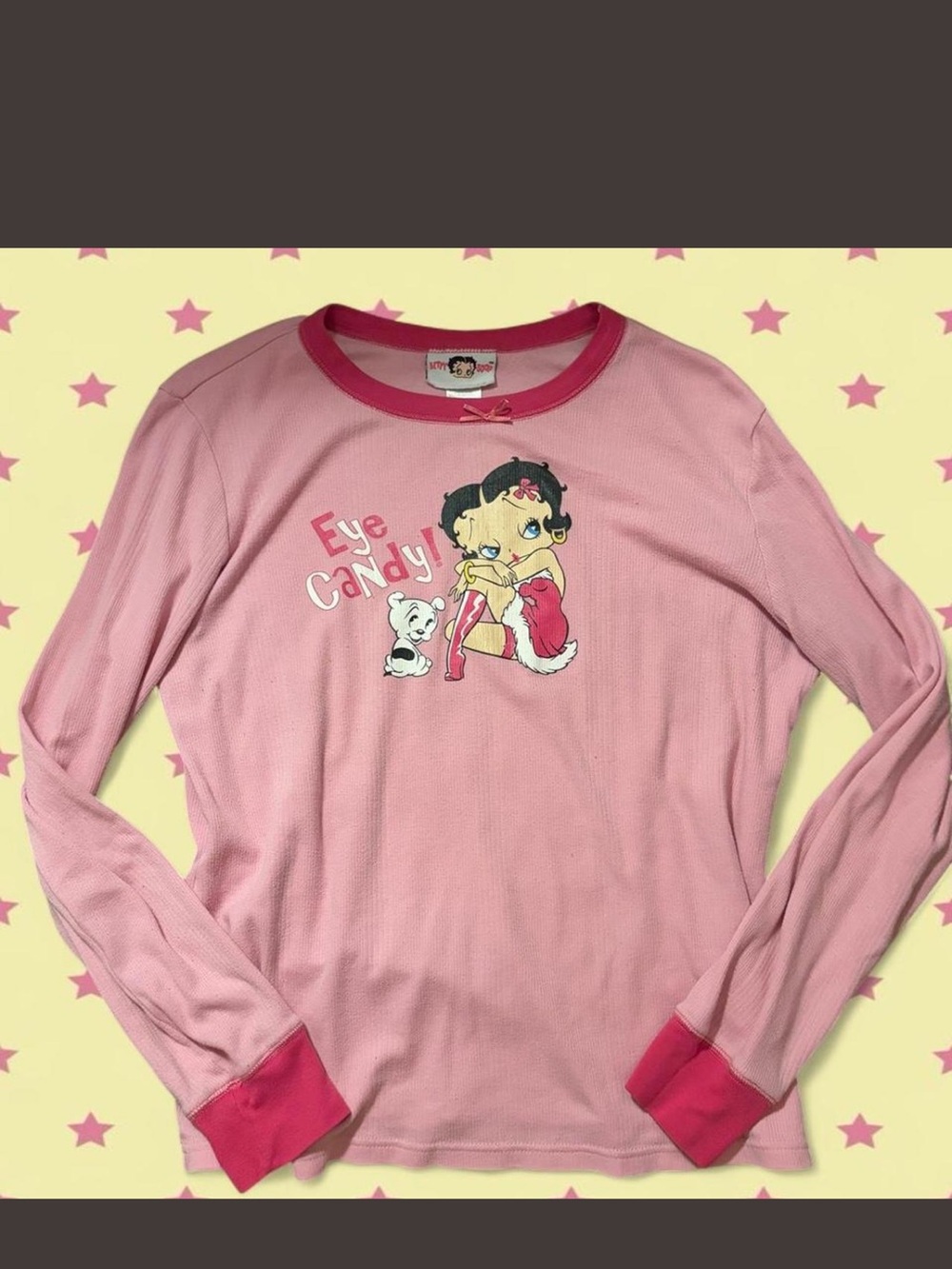 Pink "Eye Candy" Betty Boop Long Sleeve Top